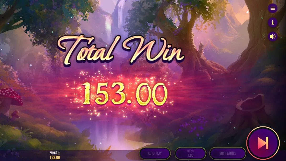 Cenário místico e florestal do slot Pan's Arcadia com bobinas de jogo